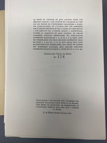 null COCTEAU Jean, Théâtre I et Théatre II, 2 vol., Grasset, Paris, 1957 (étuis et...
