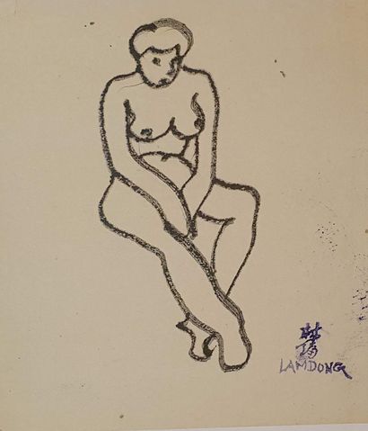 null LAM-DONG (1920-1987) 

Baigneuses

Quatre dessins à l'encre noire et crayon...