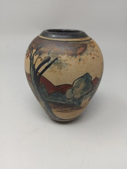 null 
CIBOURE, Richard LE CORRONE (1909-1977).

Petit vase en grès émaillé à décor...