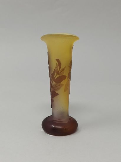 null GALLÉ (In the taste of)

Small horn vase 

Proof in multi-layer acid-etched...