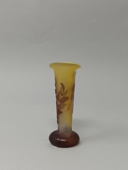 null GALLÉ (Dans le goût de)

Petit vase cornet 

Épreuve en verre multicouche dégagé...