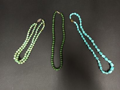 null Set of turquoise jadeite necklaces