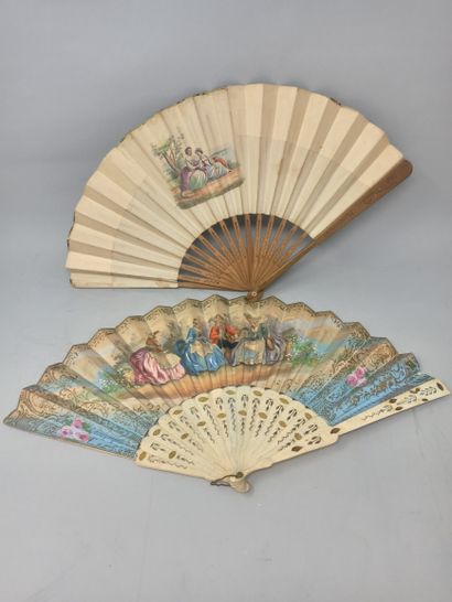 null Two fans, circa 1850

*One, the double sheet of paper printed and enhanced with...