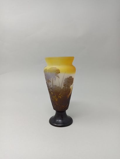 null GALLÉ (Dans le goût de)

Vase cornet à large col élevé sur piédouche débordant...