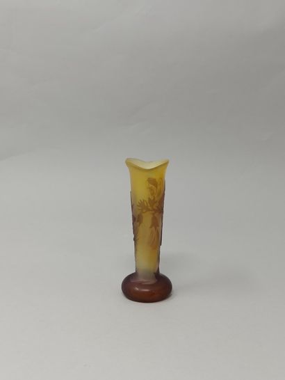 null GALLÉ (Dans le goût de)

Petit vase cornet 

Épreuve en verre multicouche dégagé...