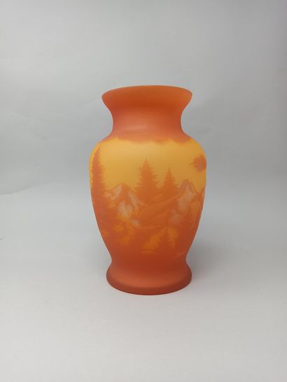 null FRENCH WORK

Vase on pedestal.

Proof in multilayer glass decorated with a landscape...