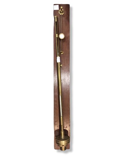 Barometer-thermometer with compensated scale...