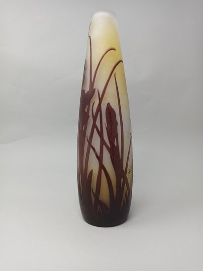 null GALLÉ (Dans le goût de)

Vase de forme obus

Épreuve en verre multicouche dégagé...