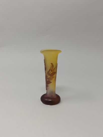 null GALLÉ (In the taste of)

Small horn vase 

Proof in multi-layer acid-etched...