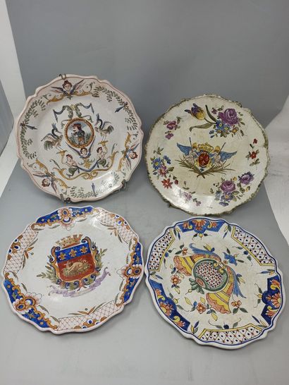 
Suite of four plates in regional earthenware,

Late...