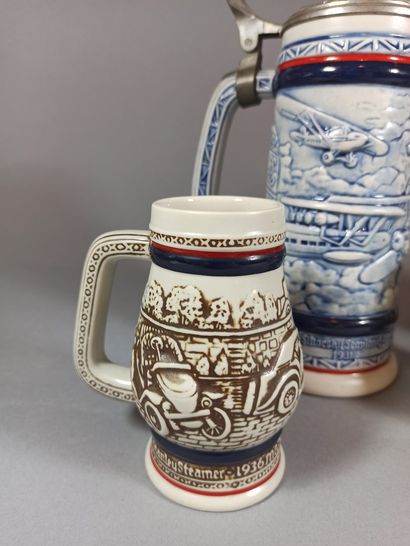 null AVON

Lot of 5 stoneware mugs decorated with scenes on the theme of travel.

Metal...