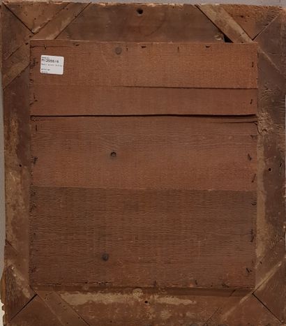 null 
Petit miroir à parecloses en bois et stuc doré.

XVIIIème siècle

H.49cm -...