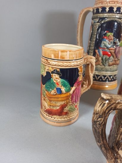 null German work of the XXth century,

Lot including a pitcher and five beer mugs...