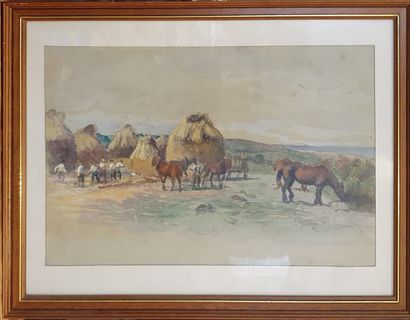 null MODERN SCHOOL 

The horses, 31

watercolor, signature not very legible in the...