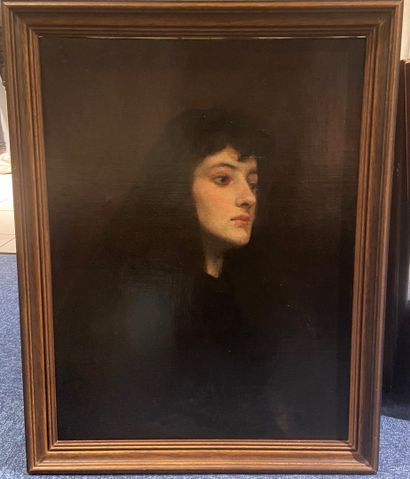 null XIXth CENTURY SCHOOL

Portrait of a woman

Oil on canvas
