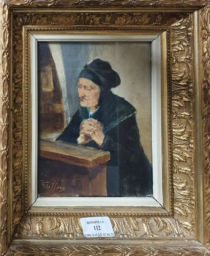 null GRIFFON Gabriel, 1866-1938,

Woman in prayer,

oil on canvas, signed lower left,...