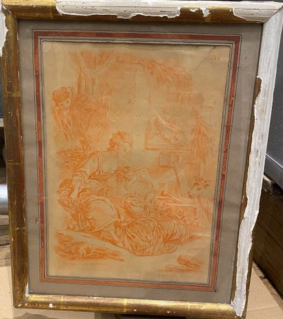 null Lot of framed pieces including:

- VOK (?), two oriental landscapes, oil on...