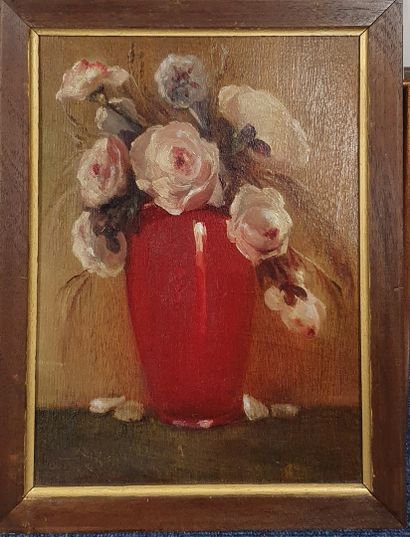 null SEEBERGER Samuel, act. 1875-1897,

Vase of Roses,

oil on panel, signed lower...