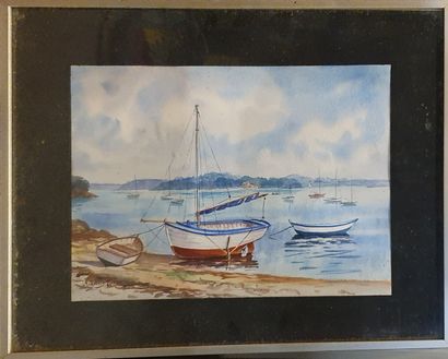 null ROBILLARD Aimable (XX)

Low tide at Poriou, Pleurthuit, 83

Watercolor on paper,...