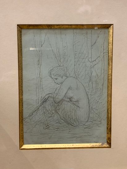 null XIXth century SCHOOL 

Bather - mother and children

Two drawings in graphite...