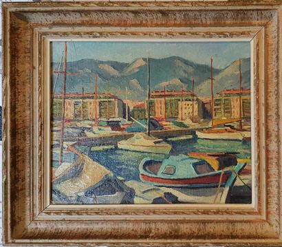 null MODERN SCHOOL [STOBRE?]

view of the port of Toulon, 

oil on canvas pasted...