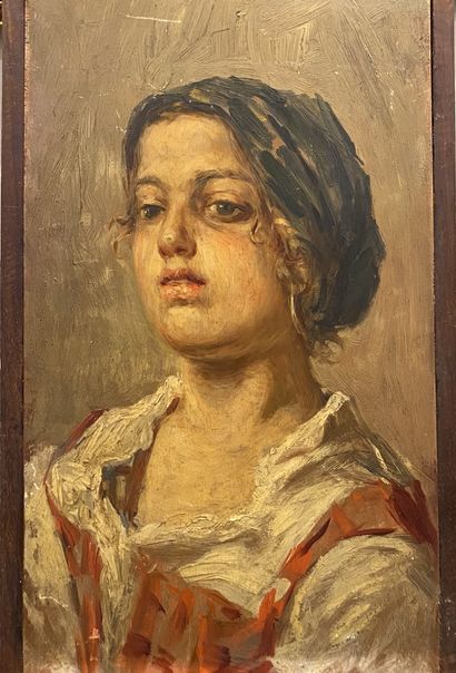 null SCHOOL XIXth century 

portrait of a woman 

Oil on panel, not signed 

small...