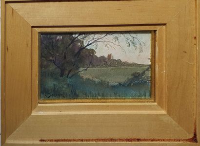 null BAROTTE Léon, 1866-1933,

Landscape, watercolor, 

signed lower left, 

8x13...