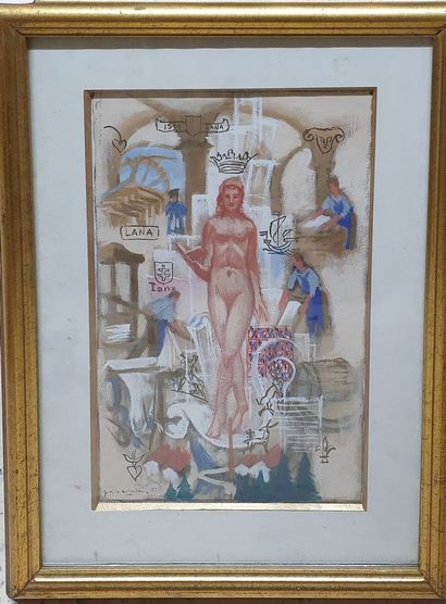 null ANDRÉ Gaston, 1884-1970,

Lana,

gouache on paper, signed lower left, 

34,5x21,5...