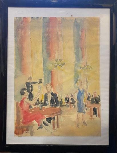 null Lot: 

MODERN SCHOOL, restaurant scene, unsigned watercolor 

XIXth CENTURY...