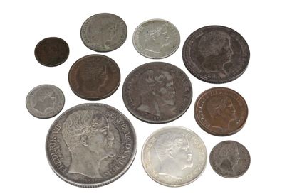 DANEMARK 
Lot de onze monnaies : 
- Christian...