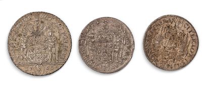 null SUÈDE - POMERANIE

Lot de trois monnaies d'argent : 

- Charles XI, 1/3 de thaler...