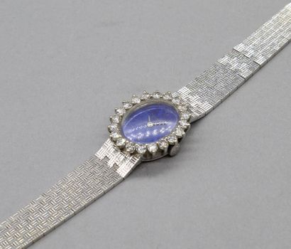 null BOREL 

Ladies' wristwatch in 18K (750) white gold. Bezel set with diamonds....