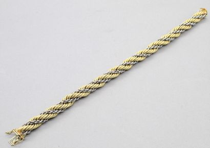 Bracelet en or jaune et gris 18K (750) à...