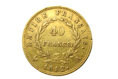 null NAPOLEON 1er 

40 Francs or 1812 Paris

Le Franc : 541/9. 

TB à TTB.