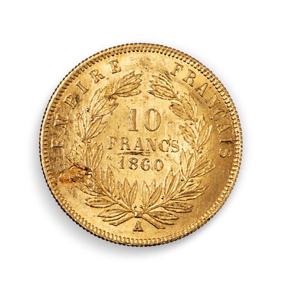 null NAPOLEON III 

10 Francs or tête nue 1860 Paris. 

Différents : main et ancre....