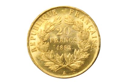 null LOUIS NAPOLEON BONAPARTE 

20 Francs or 1852 Paris. 

Franc : 530/1. 

SUP.