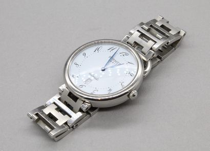 null HERMES 

No. 2151214

Extra large steel bracelet watch. Round case, screw lock...