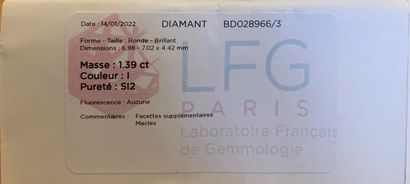 null Diamant sur papier avec Précertificat du LFG n° BD028966/ 3 du 14/01/2022 indiquant...