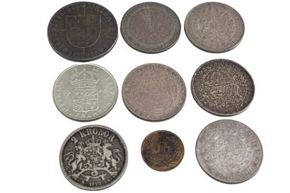 null SUÈDE

Lot de seize monnaies en argent (8) et en cuivre (8) de Frédérik 1er...