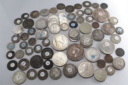 null Important lot d'environ 210 monnaies en argent (dont 19 module écus) et 25 pièces...