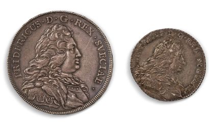 SWEDEN - FREDERIK 
Lot of two silver coins:...