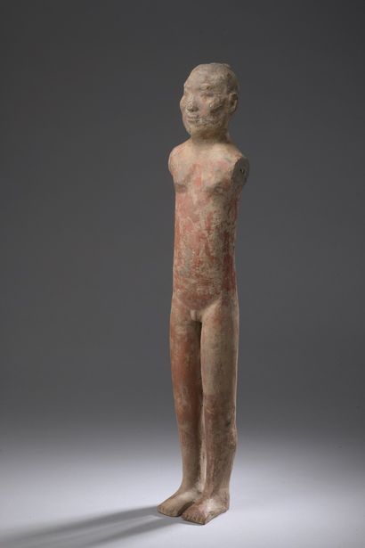 null CHINE - Epoque HAN (206 av. JC - 220 ap. JC)

Statuette de palefrenier dit "stickman"...