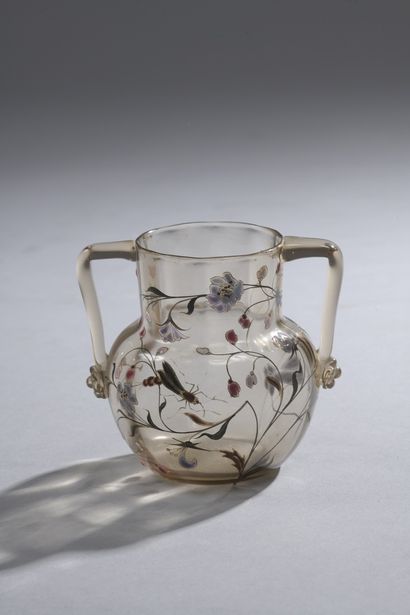 Emile Gallé (1846-1904) 

Vase with a tubular...