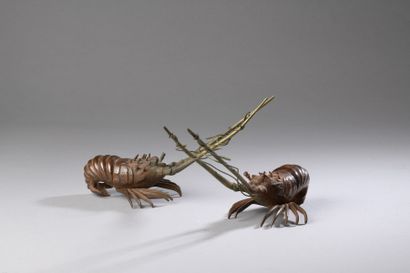 null JAPON - XXe siècle

Deux langoustes en bronze. 

L. 21 cm.