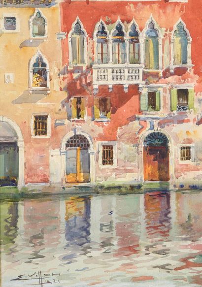null VILLON Eugene, 1879-1951

Facades in Venice, 1921

watercolor gouache, signed...