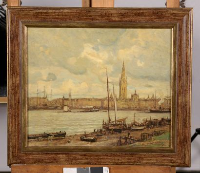 null VILLON Eugène, 1879-1951

Le port d’Anvers, 1935

huile sur panneau (vernis...