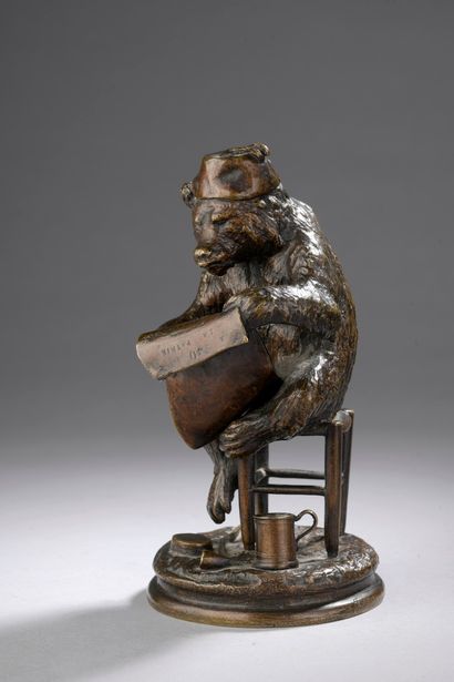 null FRATIN Christophe, 1801-1864

Bear reading La Patrie

bronze with brown patina,...