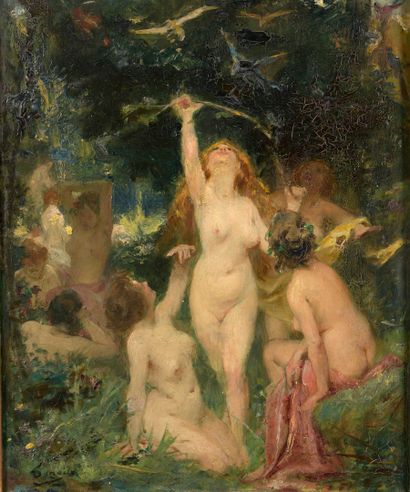 null TANOUX Adrien, 1865-1923

Nymphes dans un sous-bois

huile sur panneau (traces...