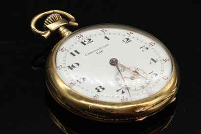 null LIP

Chronometer 

Pocket watch in 18k (750) gold. Round case on hinge, bowl...