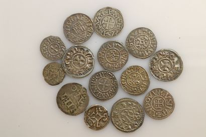 FRENCH COINS 

Lot of 14 deniers and obols...